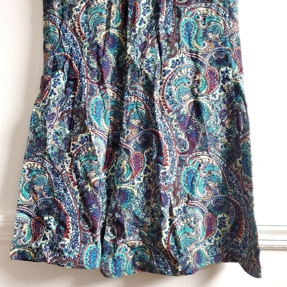 Zara Printed Flared High Waisted Green Paisley Pants NWT Size Small - Picture 13 of 16